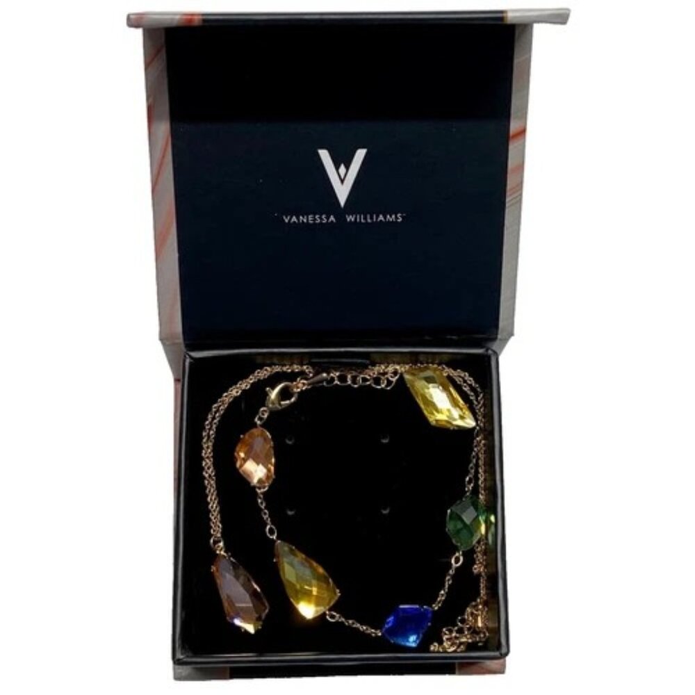 Vanessa Williams Necklace + Bracelet Gift Set Multicolor Stone Gold Tone Fashion